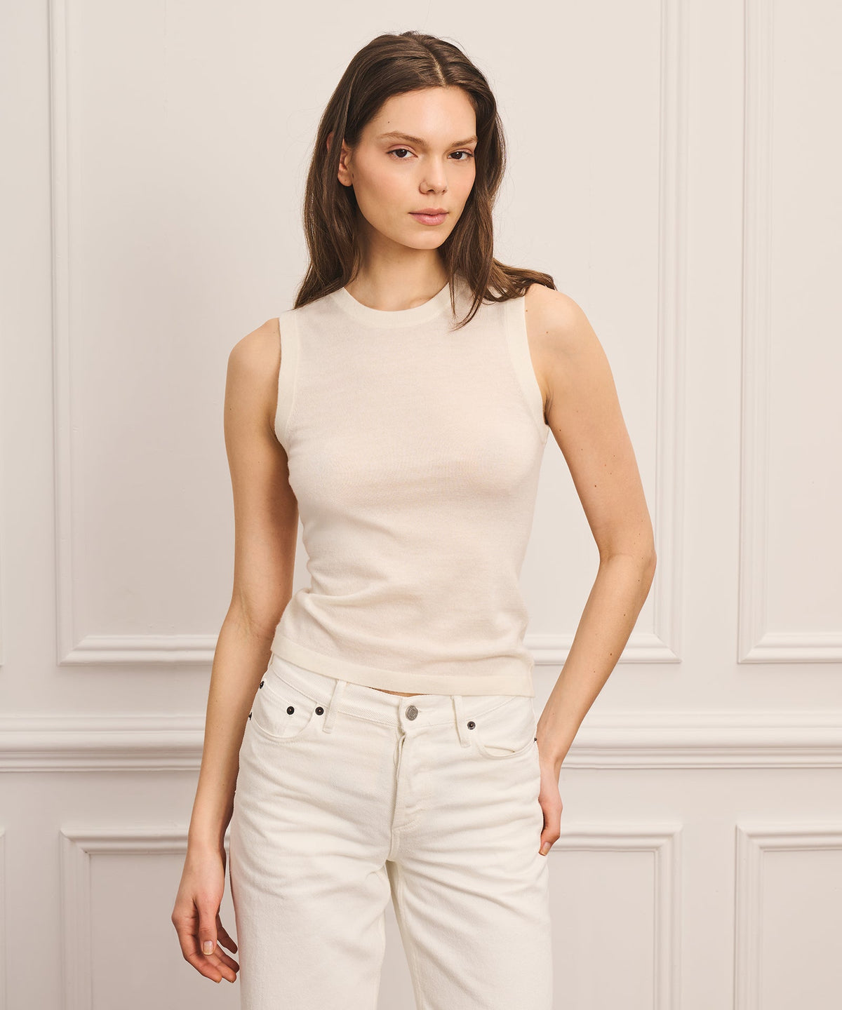 Super Fine Cashmere High Neck Tank