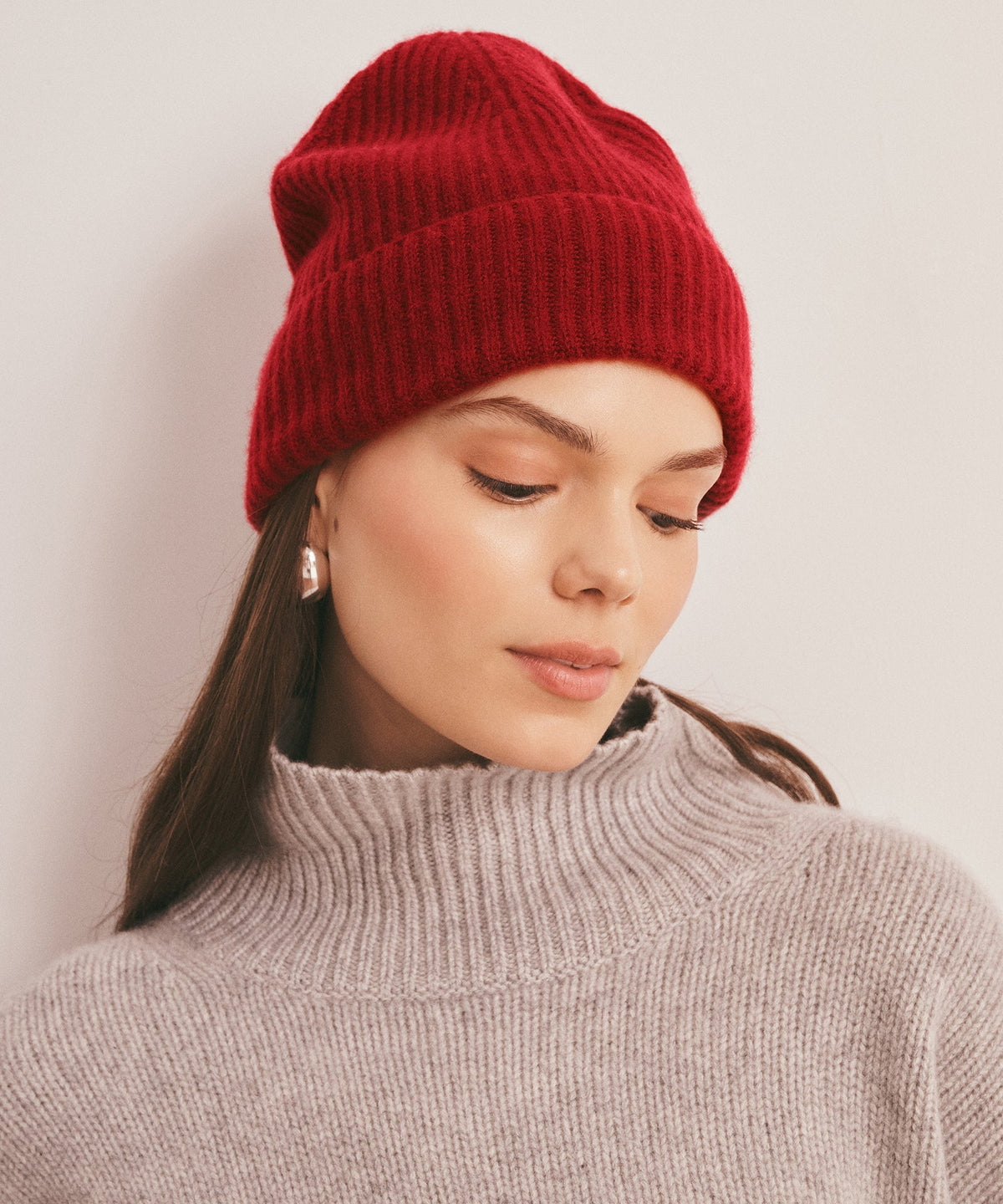 Signature Cashmere Ribbed Beanie