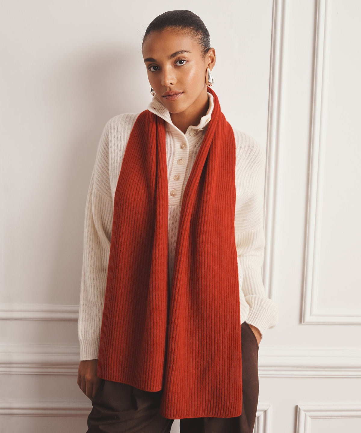 Signature Cashmere Ribbed Scarf