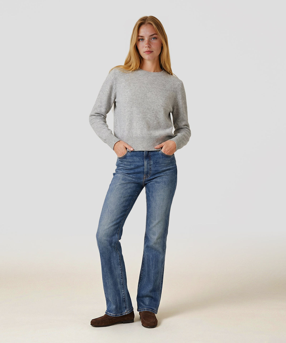 Cashmere Long Sleeve Cropped Pullover
