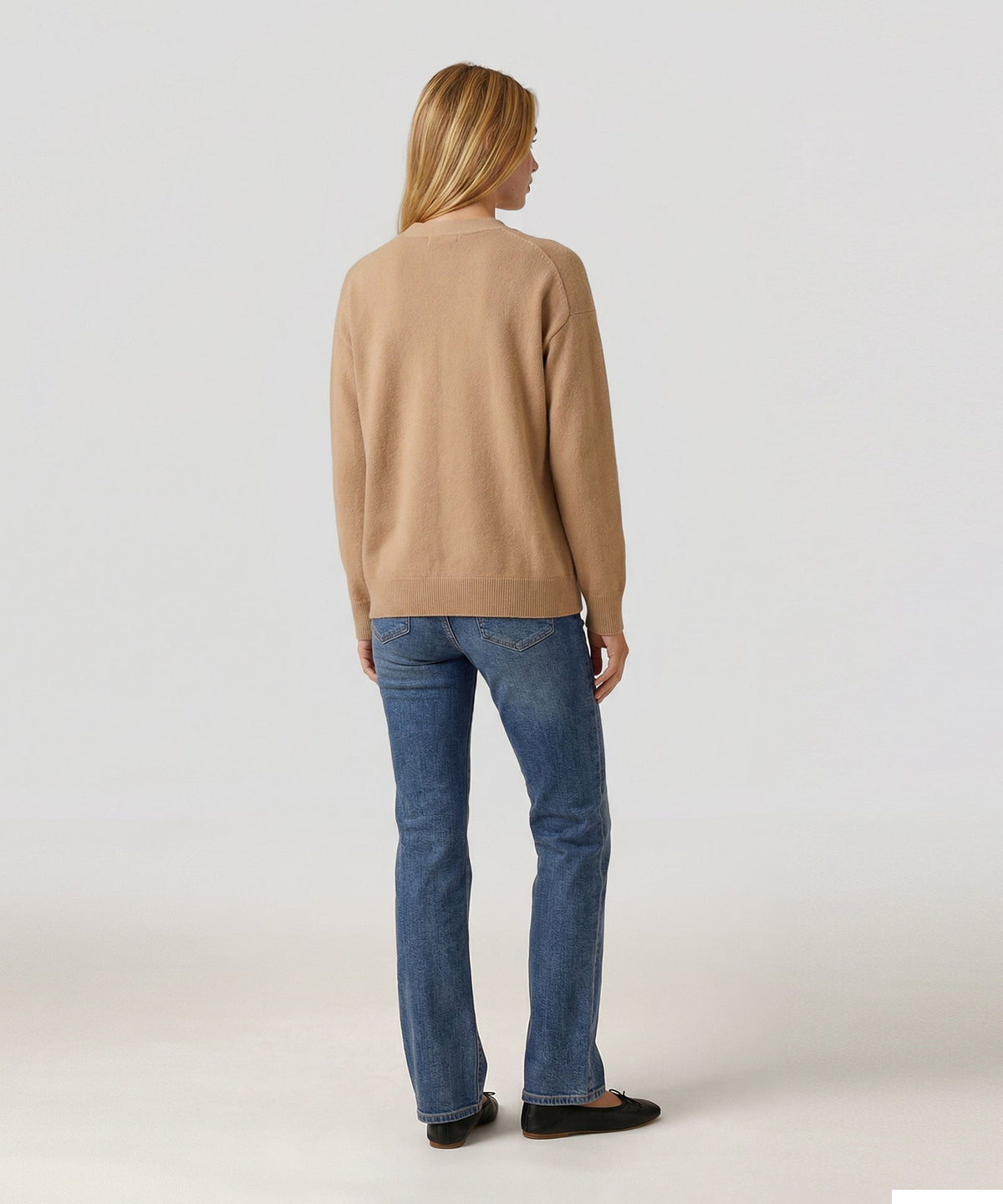 Cashmere Drop Shoulder V-Neck Cardigan