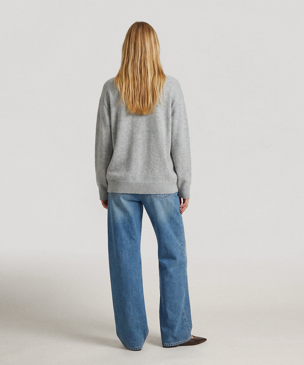 Cashmere Drop Shoulder V-Neck Cardigan