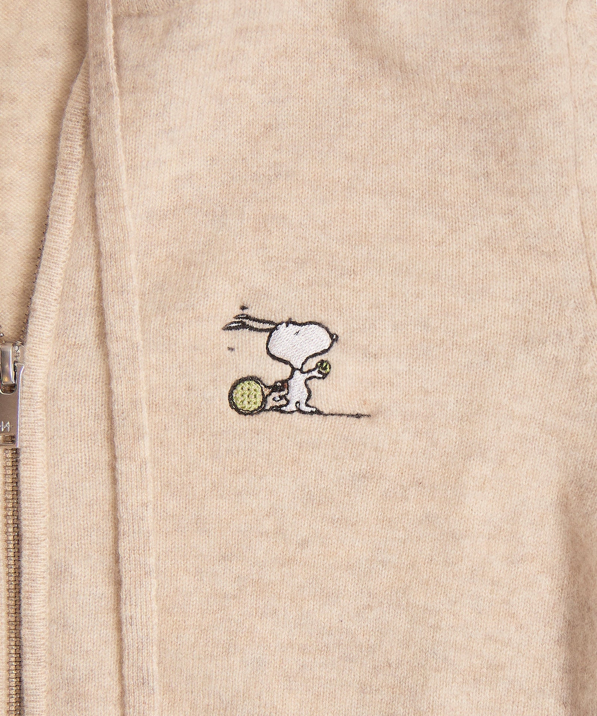 Women's Snoopy Tennis Signature Cashmere Cropped Zip Up Hoodie