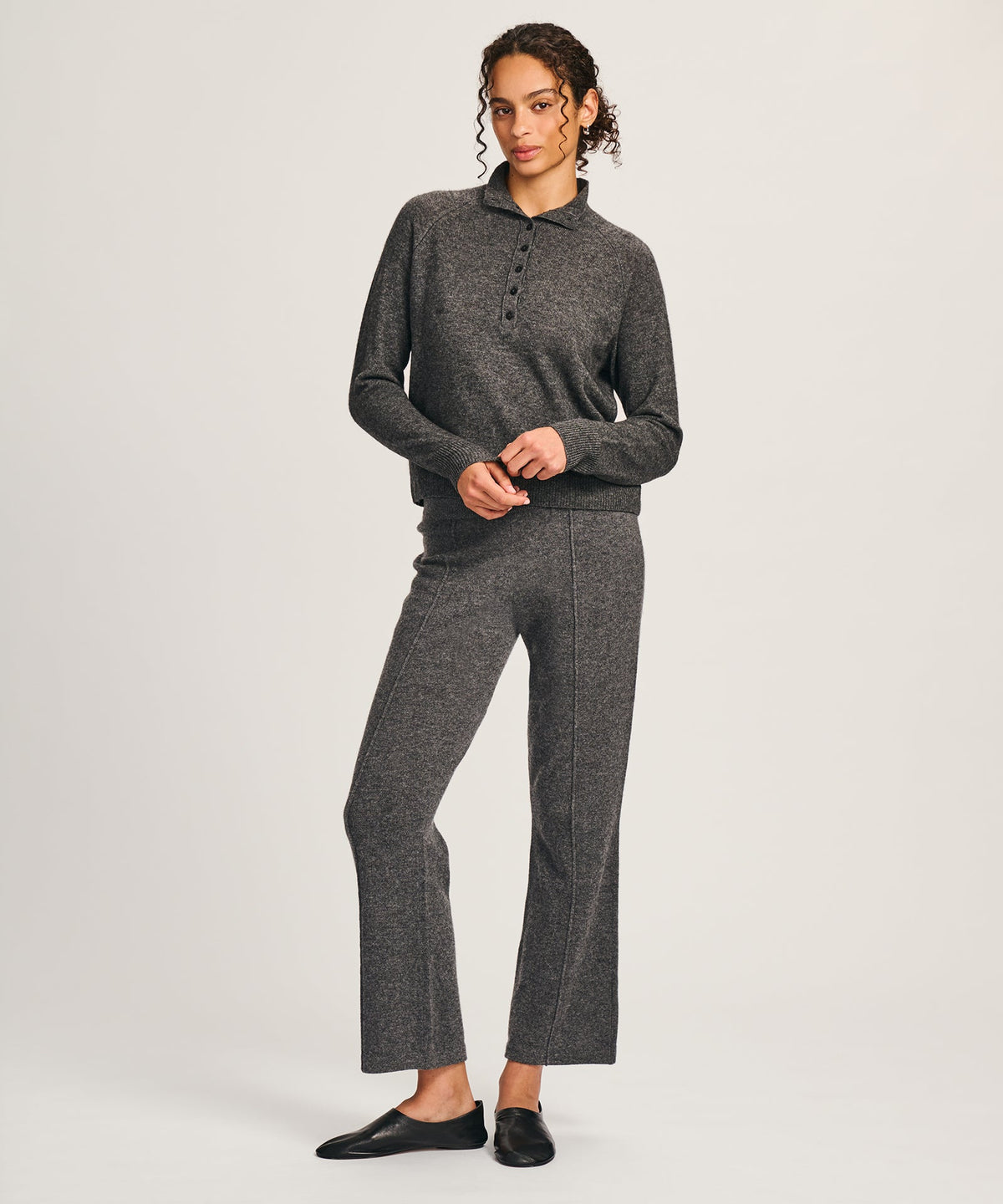 Signature Cashmere Cropped Pant with Pintucks