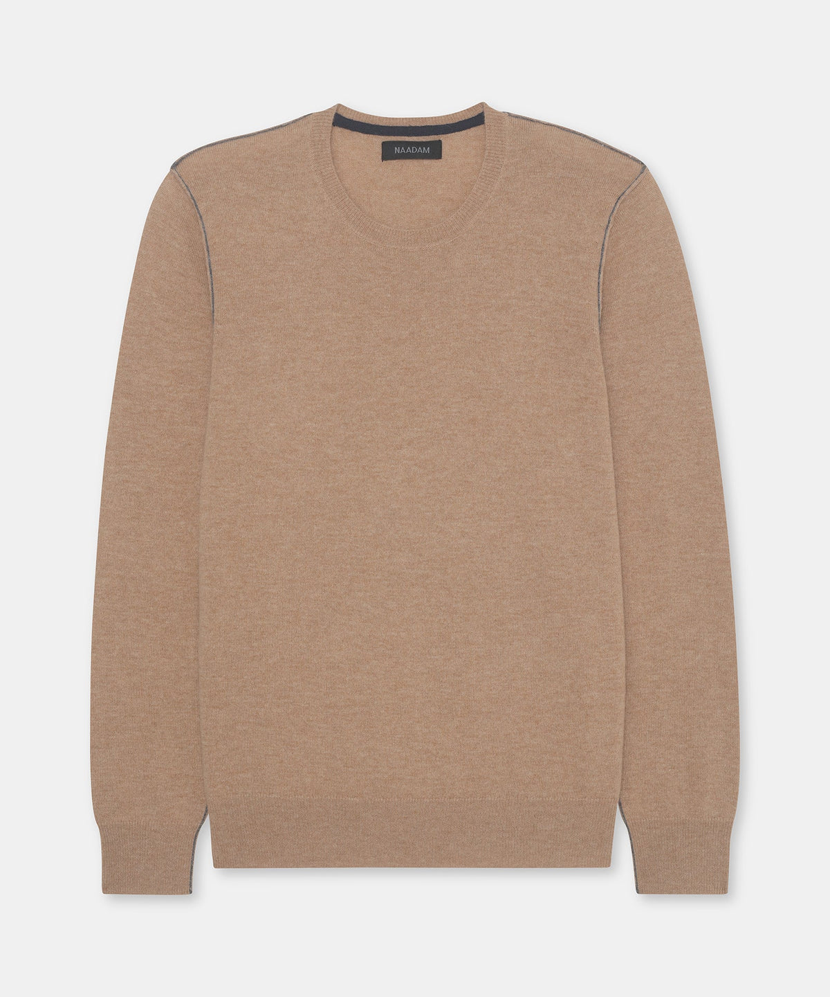 Cashmino Crewneck Sweater with Contrast Trim