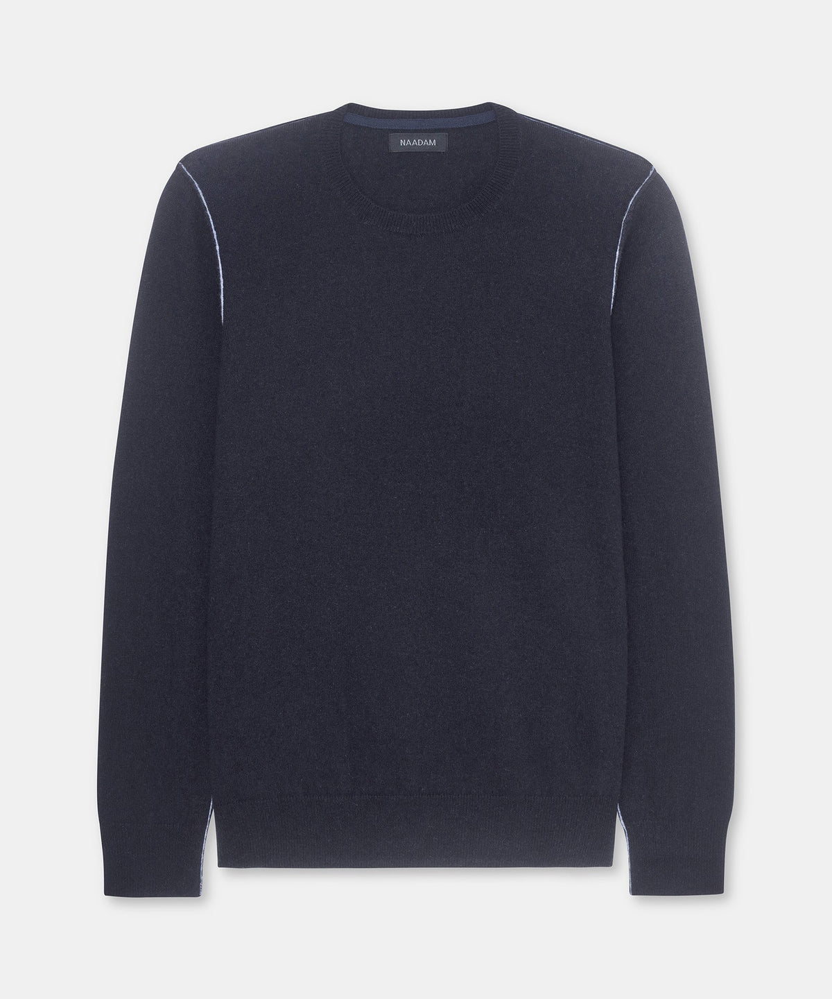 Cashmino Crewneck Sweater with Contrast Trim